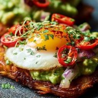 Avocado Hash Brown Toast with a Spicy Kick