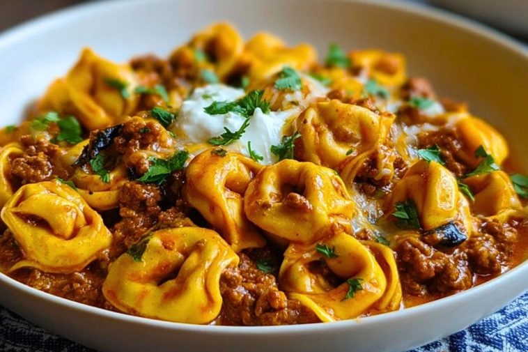 Cheesy Beef Enchilada Tortellini
