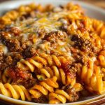 Cheesy Velveeta Rotini with Italian Beef Marinara