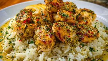 Chicken Scampi with Creamy Garlic Parmesan Rice