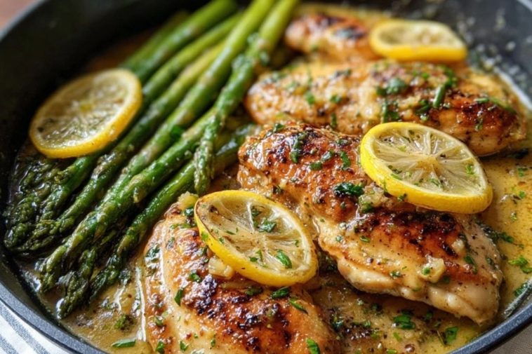 Easy One-Pan Lemon Butter Chicken with Asparagus
