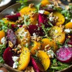 Golden Beet Salad with Goat Cheese and Walnuts