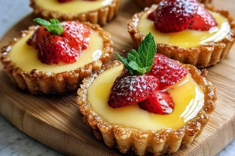 Spring Bliss: Strawberry Honey Custard Tarts with Tangy Lemon Drizzle