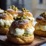 Irresistible Pistachio Cream Puffs That Melt in Your Mouth