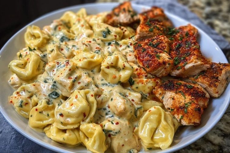Creamy Cajun Chicken Tortellini in Velveeta Garlic Cheese Sauce
