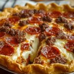 Deep Hamburger Sausage & Pepperoni Pie