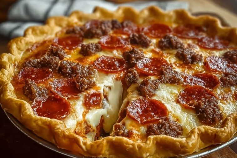 Deep Hamburger Sausage & Pepperoni Pie