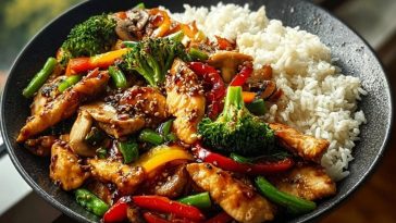 Garlic Chicken Stir-Fry with Rice