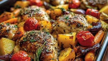 Insanely Good One-Pan Herb Chicken & Roasted Veggie Bake