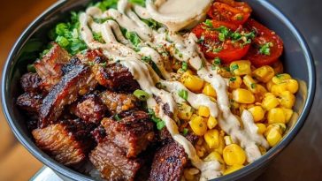 Korean BBQ Beef Bowl with Corn & Creamy Sauce
