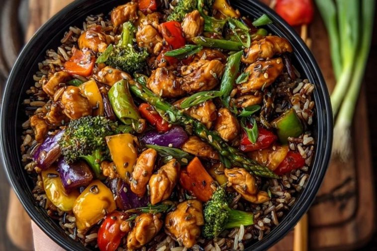 Next-Level Teriyaki Chicken Stir-Fry with Rainbow Veggies & Wild Rice