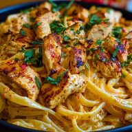 One-Pot Spicy Chicken Linguine in Creamy Sauce