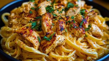 One-Pot Spicy Chicken Linguine in Creamy Sauce