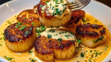 Seared Scallops with Spicy Cajun Cream Sauce