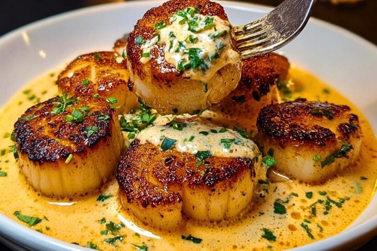Seared Scallops with Spicy Cajun Cream Sauce