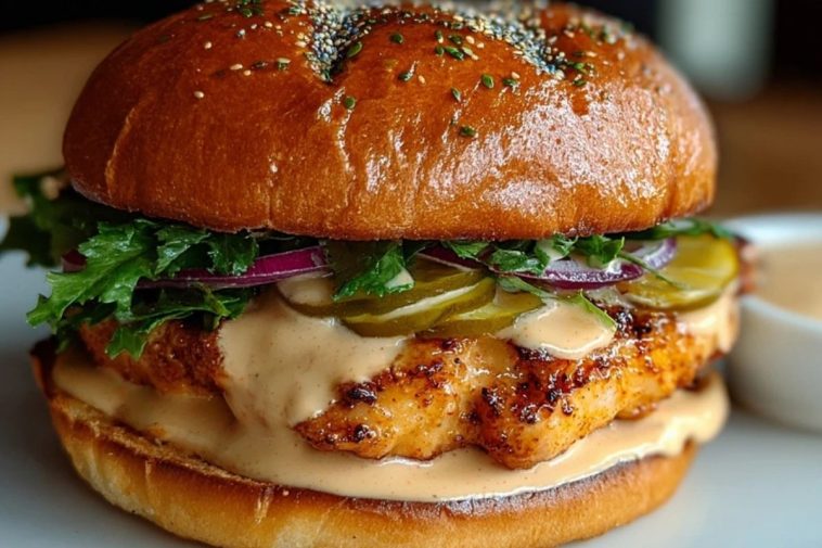 Spicy Chicken Sandwich with Creamy Homemade Sauce
