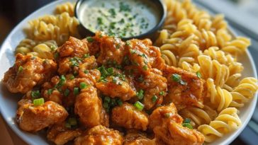 Buffalo Garlic Chicken Bites & Ranch Cajun Alfredo Twisted Pasta