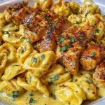 Cajun Garlic Chicken Tortellini in Three-Cheese Cream