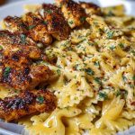 Cheesy Garlic Cajun Chicken Bowtie Pasta in Alfredo Sauce