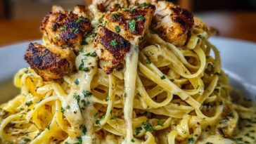 Creamy Cajun Chicken Linguine with Garlic Mozzarella Sauce