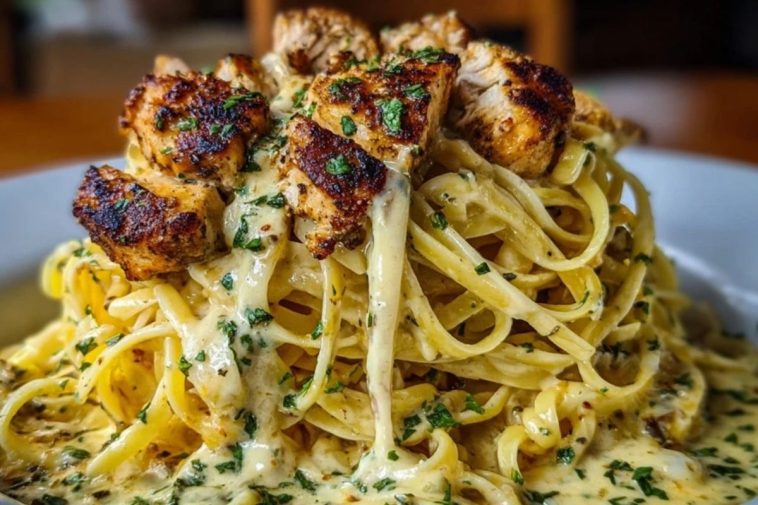 Creamy Cajun Chicken Linguine with Garlic Mozzarella Sauce