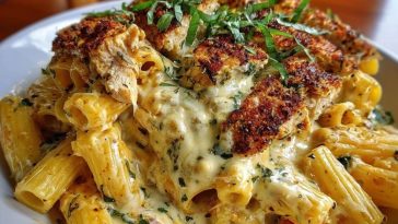 Creamy Cajun Chicken Rigatoni with Garlic Mozzarella Sauce