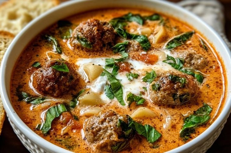 Creamy Italian Meatball Soup