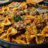 Creamy Velveeta Bowtie Pasta with Italian Beef Marinara