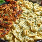 Easy Creamy Velveeta Chicken Tortellini with Mozzarella Garlic Sauce One-Pot Dinner