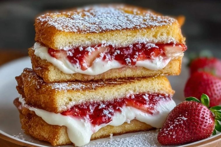Fried Strawberry Cheesecake Sandwiches