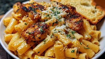Garlic Butter Chicken with Rigatoni and Parmesan