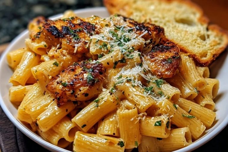 Garlic Butter Chicken with Rigatoni and Parmesan