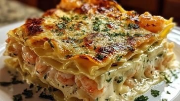 Garlic Butter Shrimp Scampi Lasagna