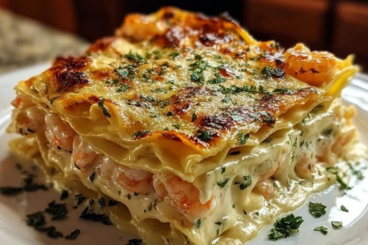 Garlic Butter Shrimp Scampi Lasagna