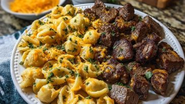 Garlic Butter Steak Bites & Loaded Cheddar Alfredo Shells