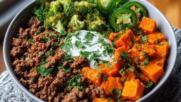 Ground Beef Sweet Potato Power Bowl