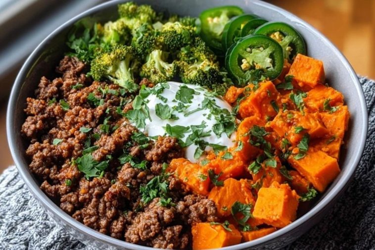 Ground Beef Sweet Potato Power Bowl