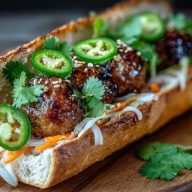 Korean BBQ Meatball Banh Mi
