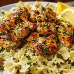Lemon Garlic Chicken with Creamy Bowtie Pasta
