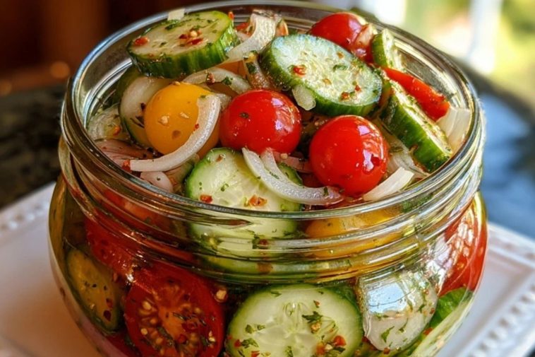 Marinated Cucumbers, Onions, and Tomatoes
