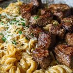 One-Pan Steak Bites & Cheesy Garlic Butter Noodles