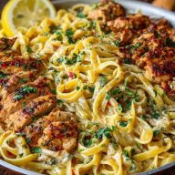 One-Pot Creamy Cajun Chicken Linguine with Garlic Mozzarella Sauce