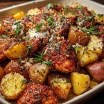 Oven-Roasted Cajun Chicken and Garlic Potatoes with Parmesan