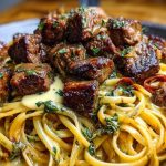 Savory Beef Linguine with Velvety Garlic Butter Sauce