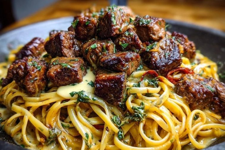 Savory Beef Linguine with Velvety Garlic Butter Sauce