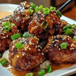 Sticky Korean BBQ Meatballs with Gochujang Glaze