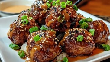 Sticky Korean BBQ Meatballs with Gochujang Glaze