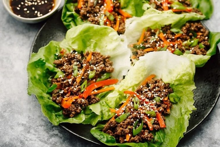 Asian-Style Ground Beef Lettuce Wraps