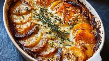 Cheesy Root Veggie Gratin