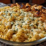 Cheesy Velveeta Chicken Twisted Pasta with Mozzarella Garlic Sauce